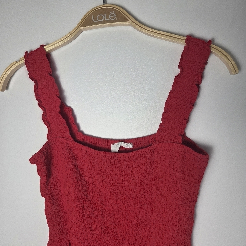Elodie Red Smocked Peplum Tank Top - Picture 8 of 12